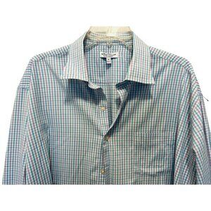 Men's HUGO BOSS Cotton Purple White Stripes Long Sleeve Button Down Shirt Size 1